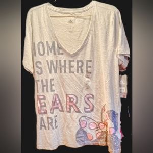 NWT Disney Minnie Mouse T-shirt size Large Gray & Pink